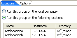 Location tab for a user group.