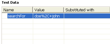 table with one black row, showing one datapool candidate