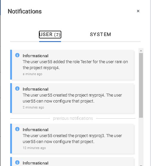 Viewing user notifications