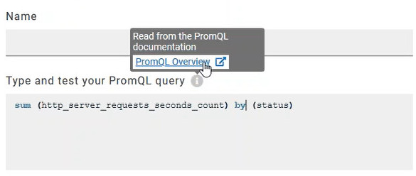 Field where you enter a PromQL query