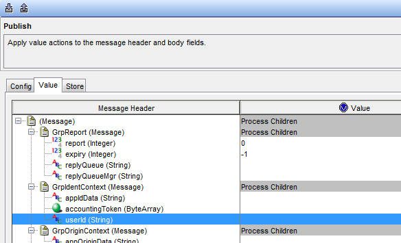 userId is a text field in the Message Header.