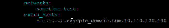 Sample coding of extra_hosts