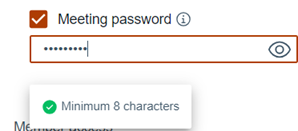 Display of password requirements