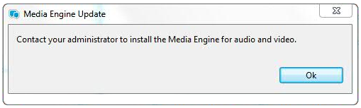 Media Engine Update error message for clients