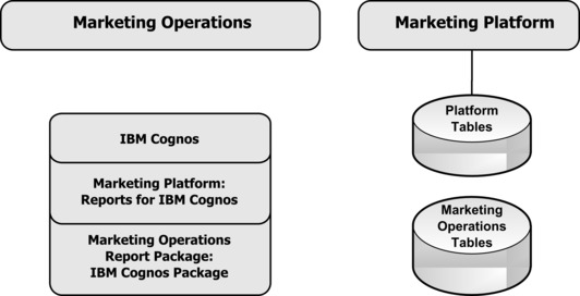 Report installations, Platform tables, and Marketing Operations tables separate