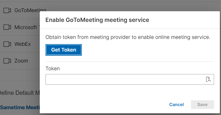 Get Token for Enable meeting service
