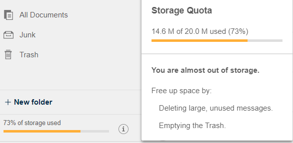 When your storage is about to get over