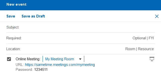 Online meeting preferences