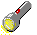 A lighted flashlight
