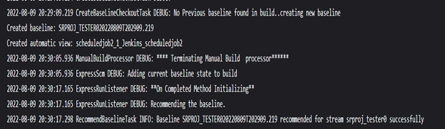Sample build log