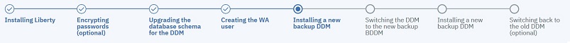 The graphic indicates the current step: installing a new backup dynamic domain manager
